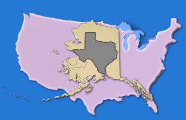 Map of U.S. with Alaska inset